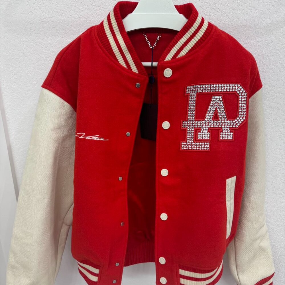 LV RUNWAY Mix Leather Varsity Blouson